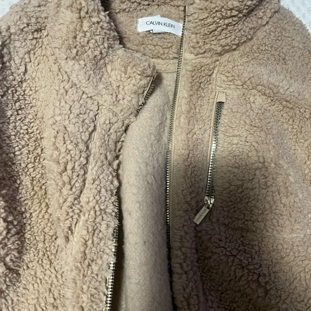Calvin Klein Tan Sherpa Jacket - Picture 2 of 2